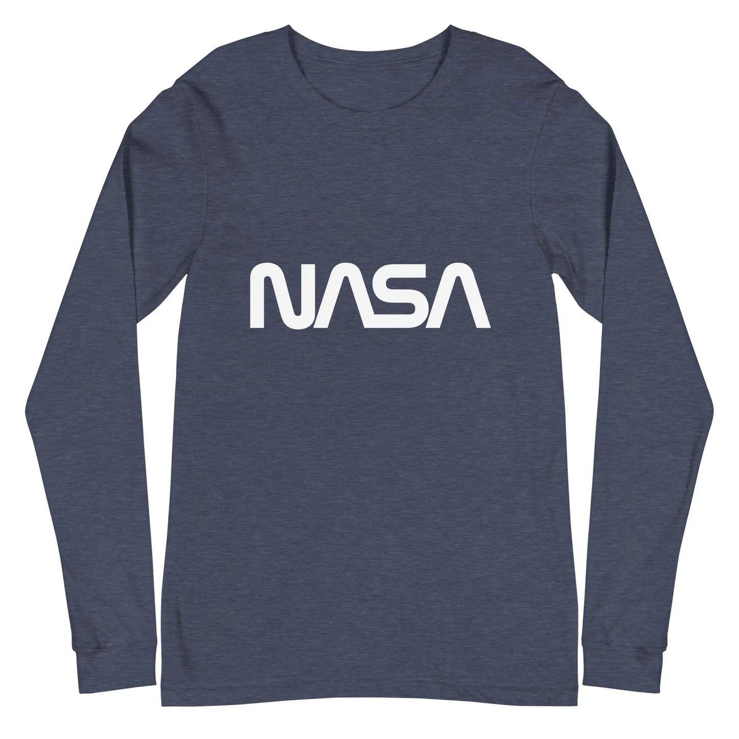 NASA Worm Logo Long Sleeve T-Shirt (unisex) - Heather Navy / M