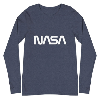 NASA Worm Logo Long Sleeve T-Shirt (unisex) - Heather Navy / M