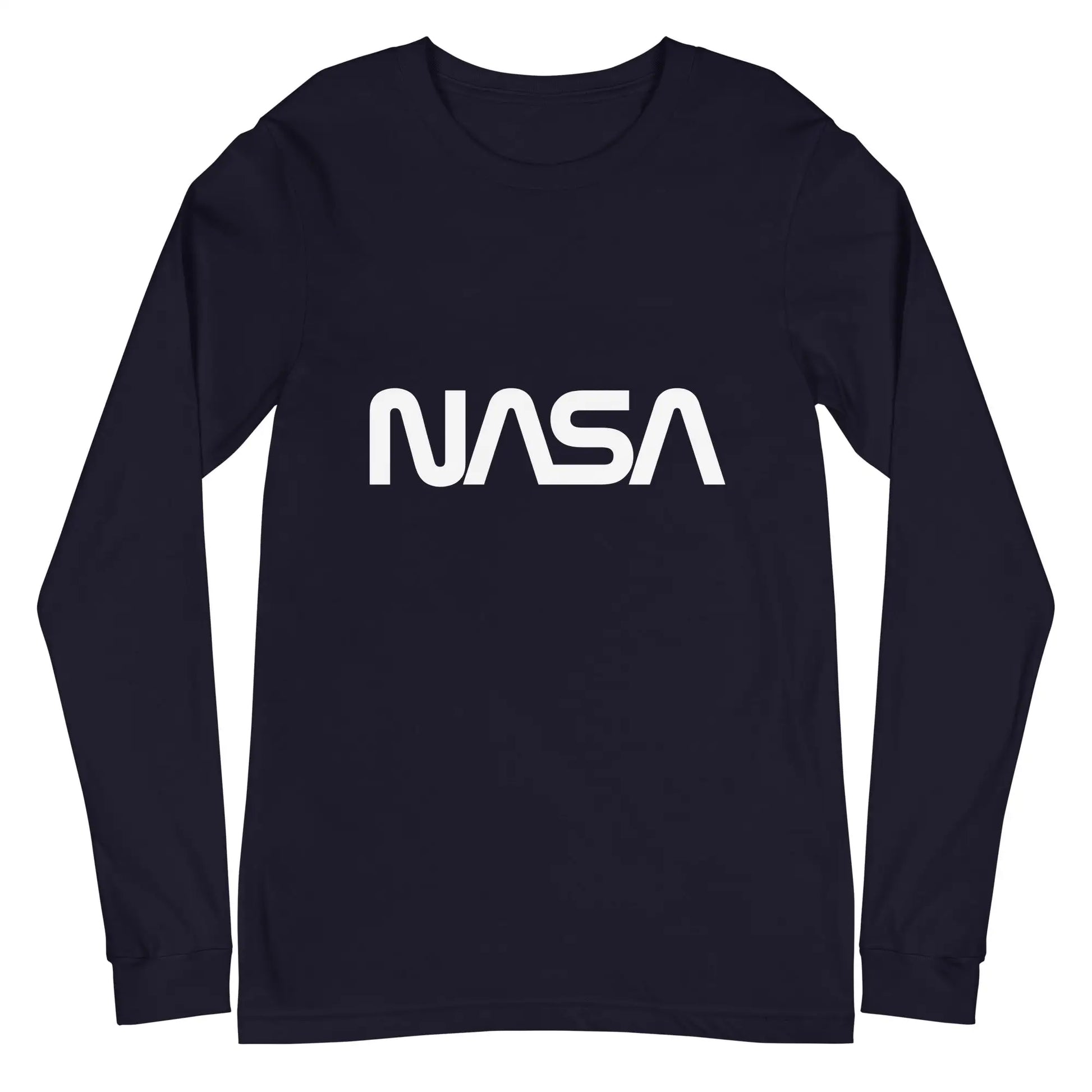 NASA Worm Logo Long Sleeve T-Shirt (unisex) - Navy / M