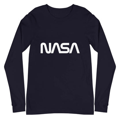 NASA Worm Logo Long Sleeve T-Shirt (unisex) - Navy / M