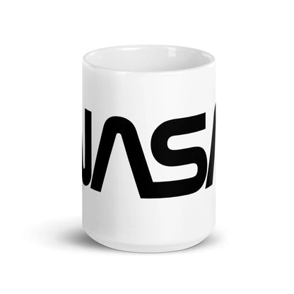 NASA Worm Logo White Glossy Mug - 15 oz