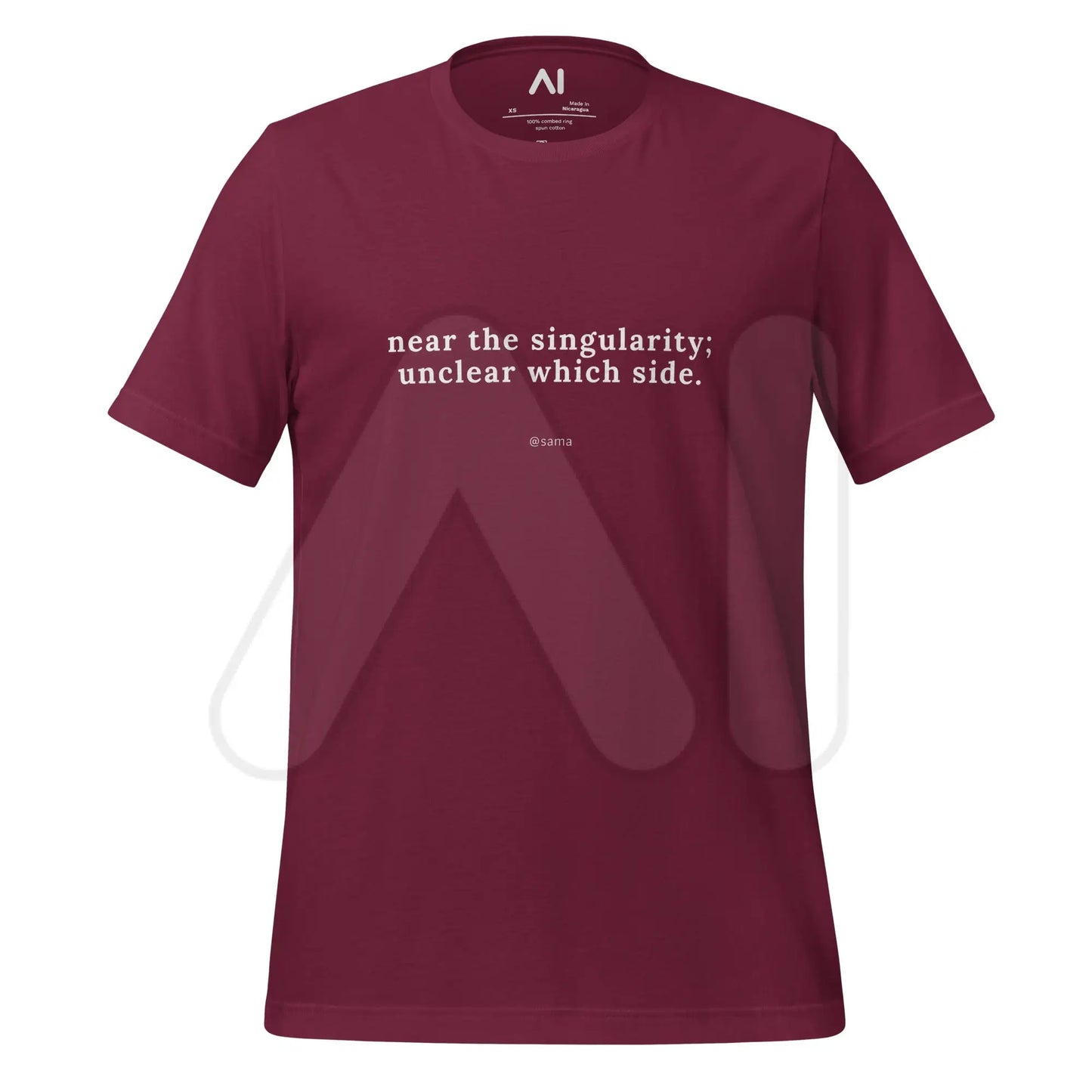 Near The Singularity [@sama] T-Shirt (unisex) - Maroon / M