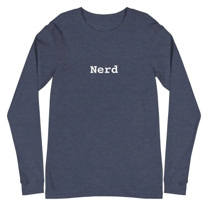 Nerd Long Sleeve T-Shirt (unisex) - Heather Navy / M