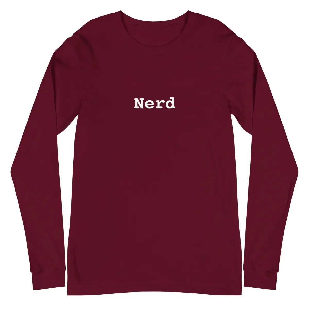 Nerd Long Sleeve T-Shirt (unisex) - Maroon / M