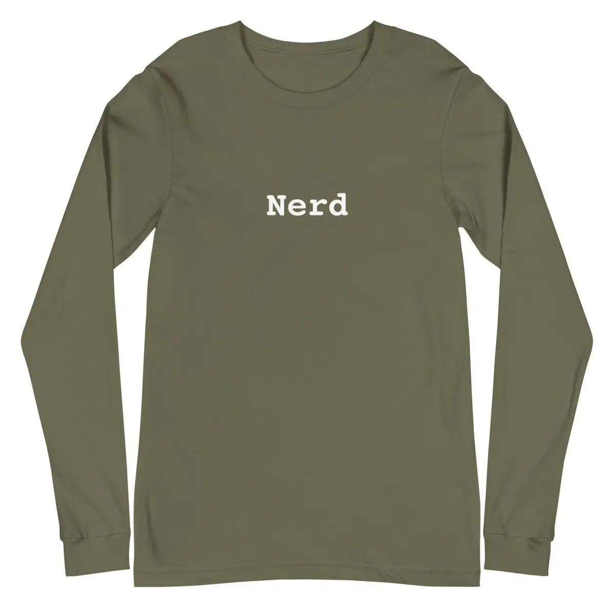 Nerd Long Sleeve T-Shirt (unisex) - Military Green / M