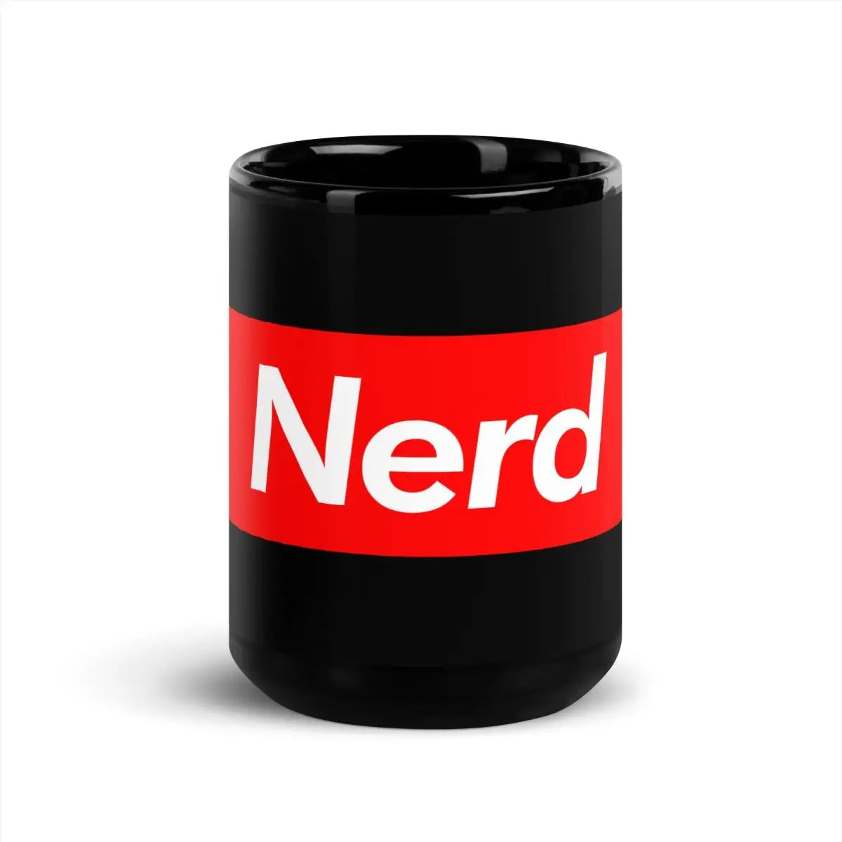 Nerd Sign Black Glossy Mug - 15 oz