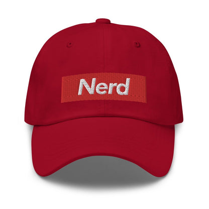 Nerd Sign Embroidered Cap - Cranberry - AI Store