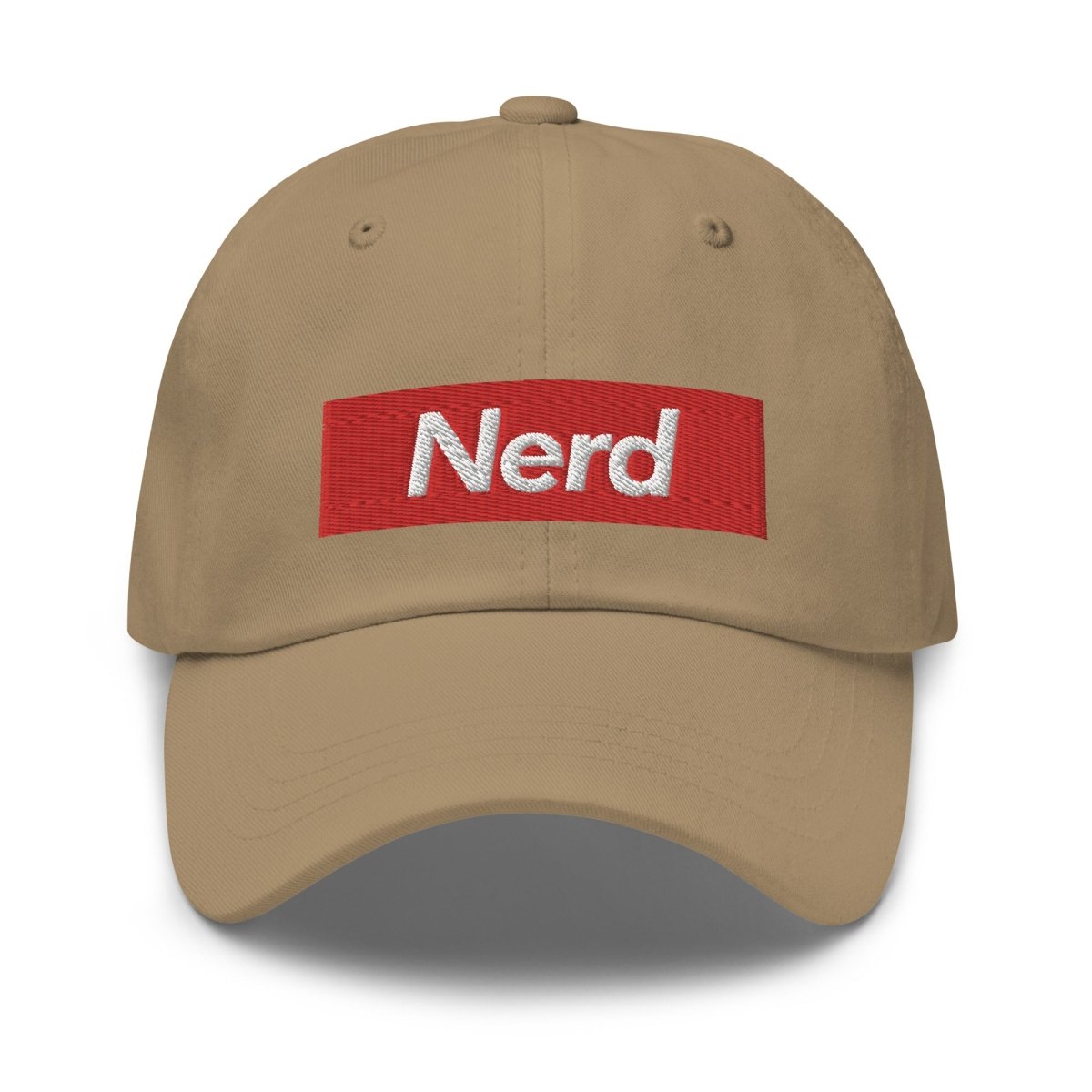 Nerd Sign Embroidered Cap - Khaki - AI Store