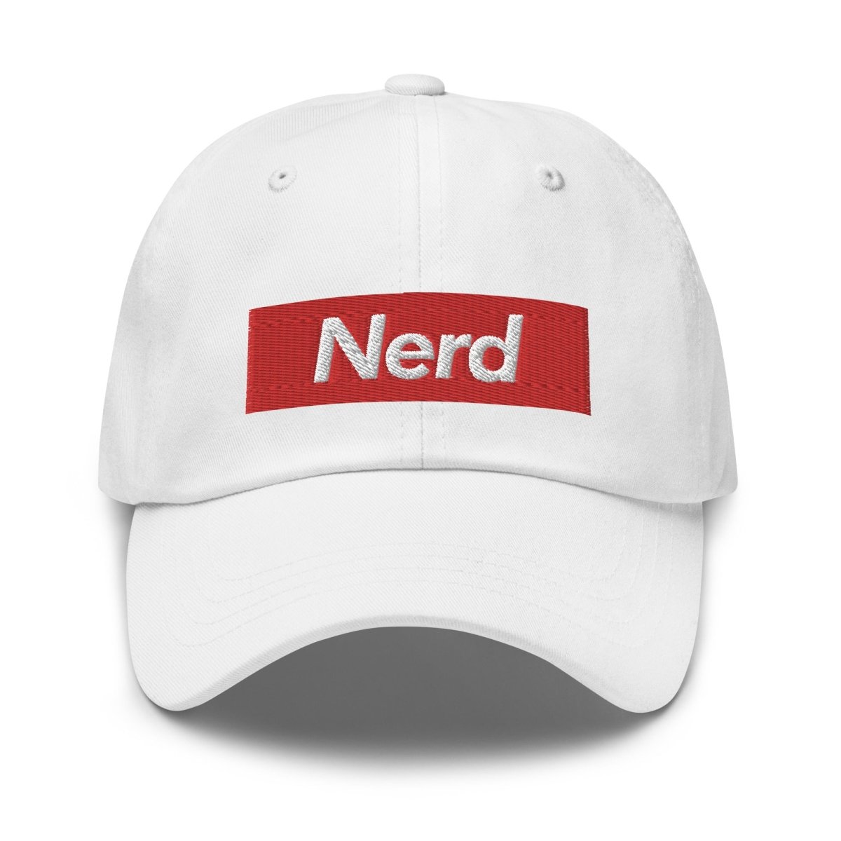 Nerd Sign Embroidered Cap - White - AI Store