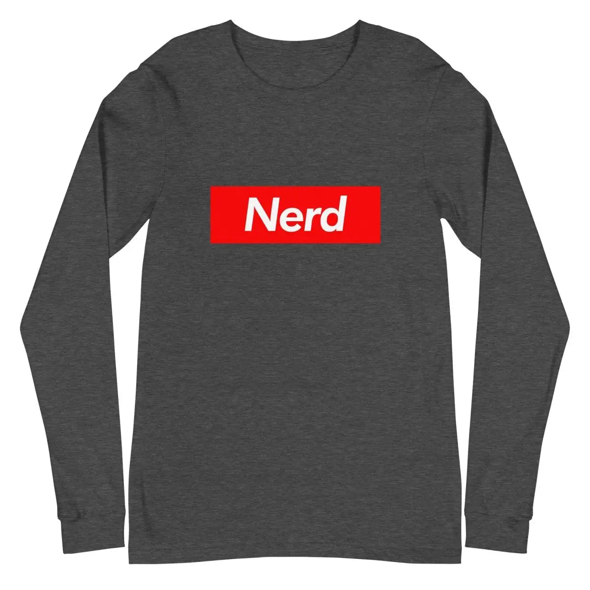 Nerd Sign Long Sleeve T-Shirt (unisex) - Dark Grey Heather / M