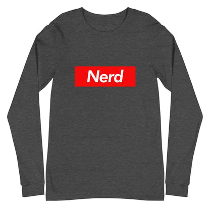 Nerd Sign Long Sleeve T-Shirt (unisex) - Dark Grey Heather / M