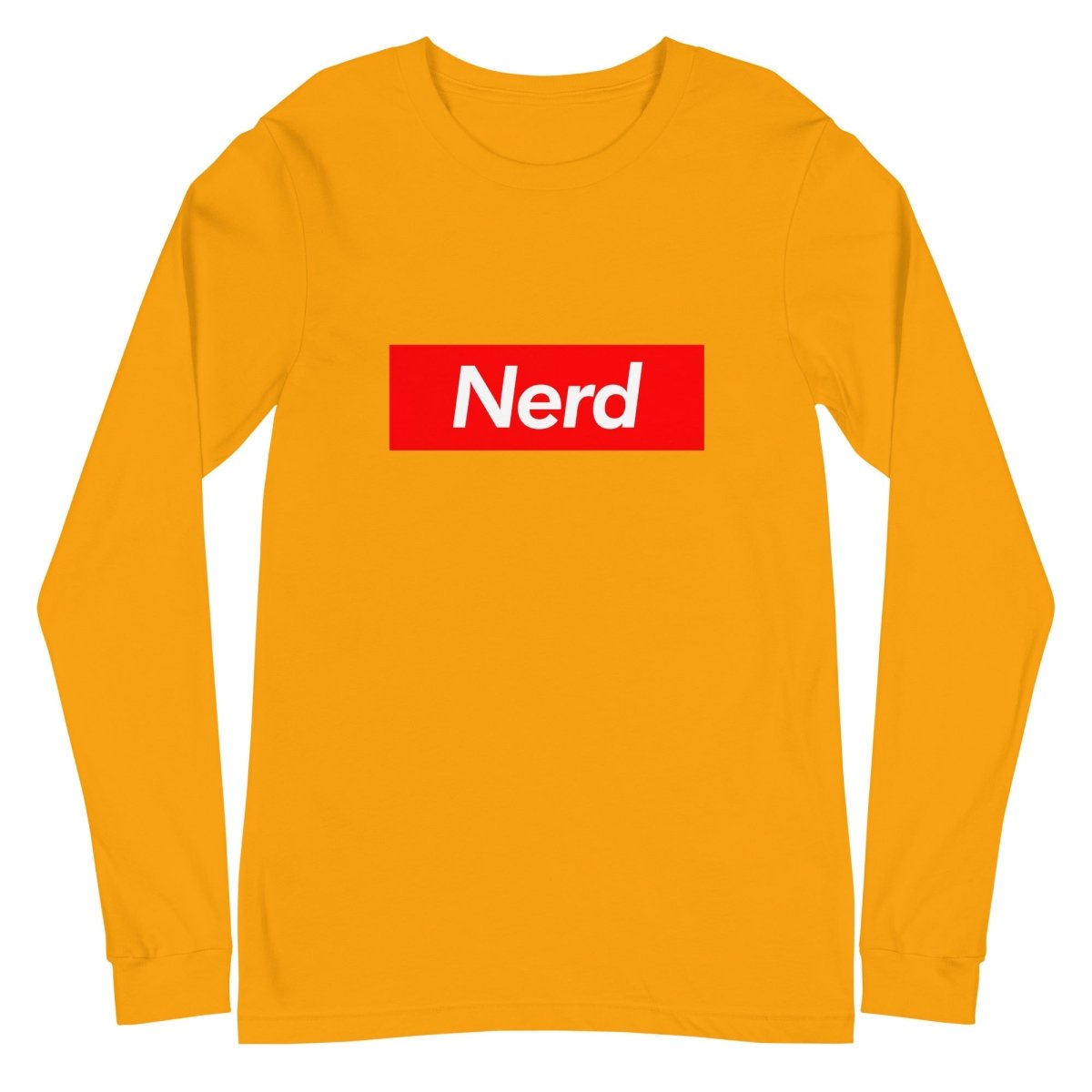 Nerd Sign Long Sleeve T-Shirt (unisex) - Gold - AI Store