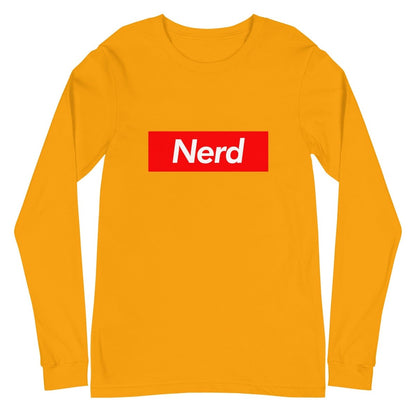 Nerd Sign Long Sleeve T-Shirt (unisex) - Gold - AI Store