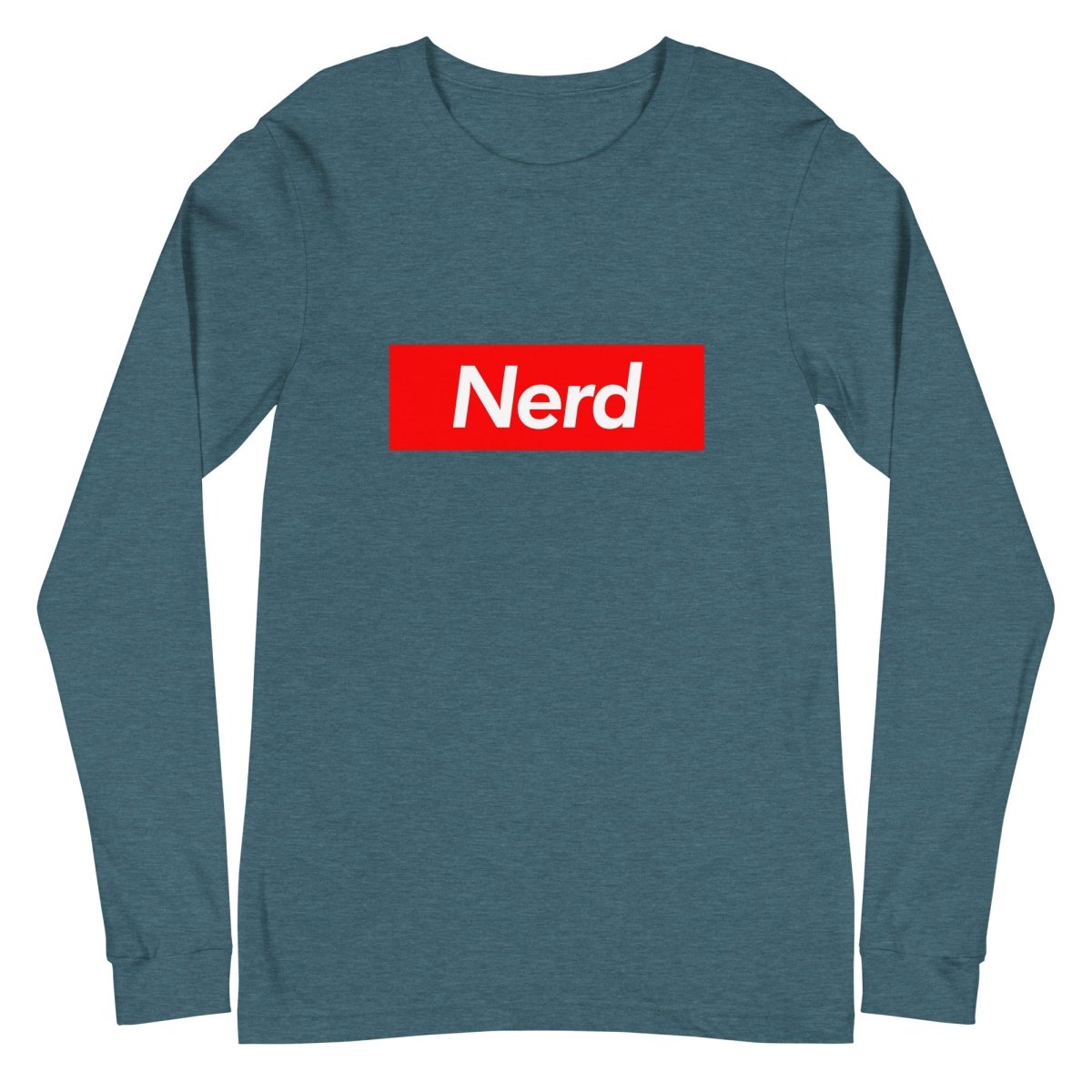 Nerd Sign Long Sleeve T-Shirt (unisex) - Heather Deep Teal - AI Store