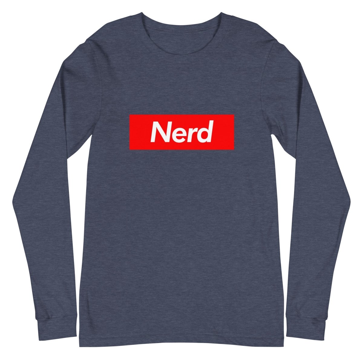 Nerd Sign Long Sleeve T-Shirt (unisex) - Heather Navy - AI Store