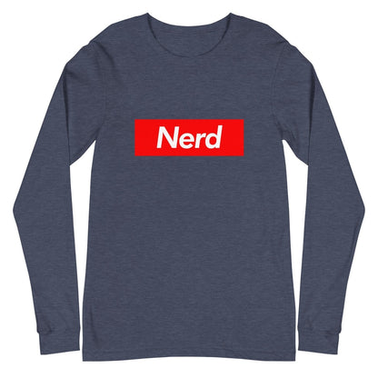 Nerd Sign Long Sleeve T-Shirt (unisex) - Heather Navy - AI Store