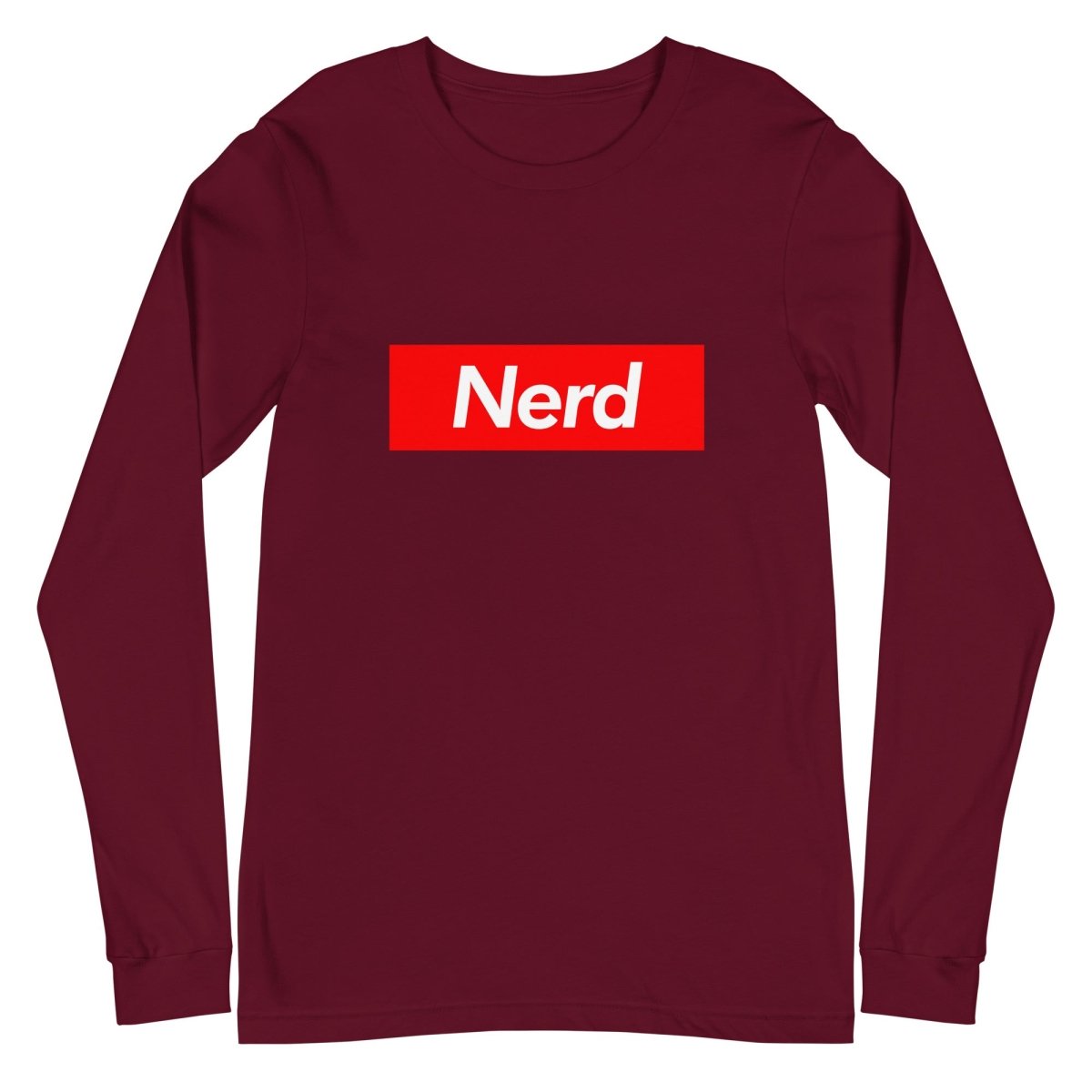 Nerd Sign Long Sleeve T-Shirt (unisex) - Maroon - AI Store