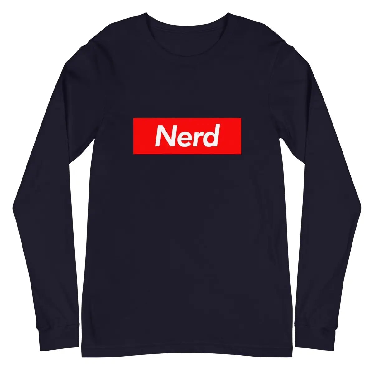 Nerd Sign Long Sleeve T-Shirt (unisex) - Navy / M