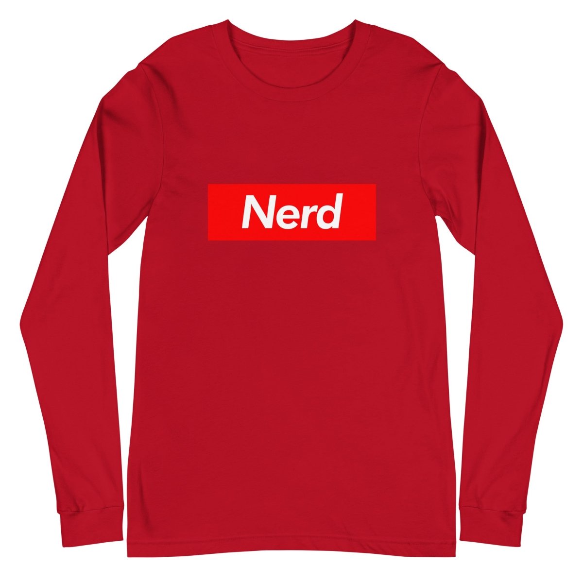 Nerd Sign Long Sleeve T-Shirt (unisex) - Red - AI Store