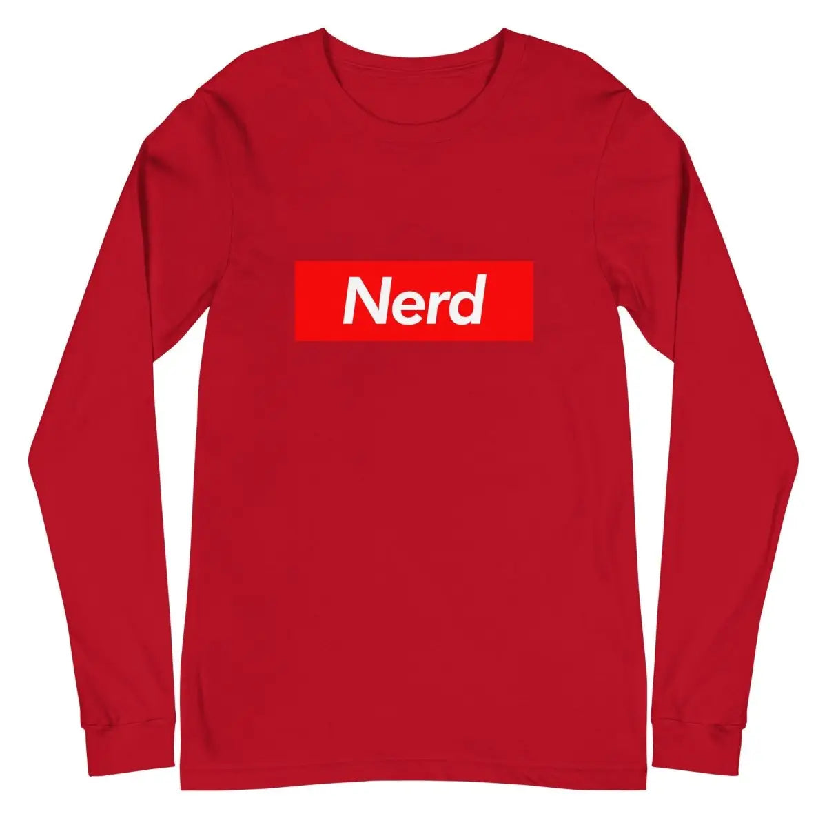 Nerd Sign Long Sleeve T-Shirt (unisex) - Red / M