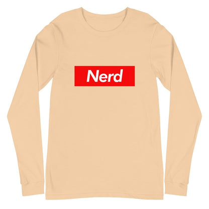 Nerd Sign Long Sleeve T-Shirt (unisex) - Sand Dune - AI Store