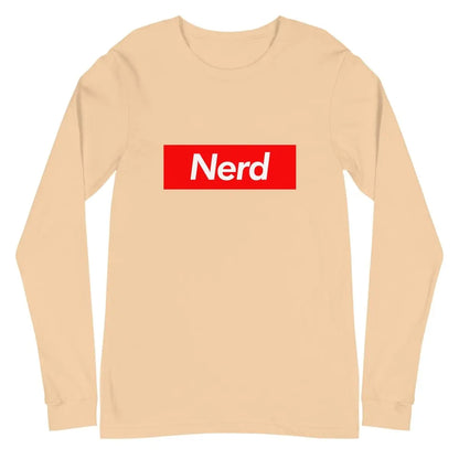 Nerd Sign Long Sleeve T-Shirt (unisex) - Sand Dune / M