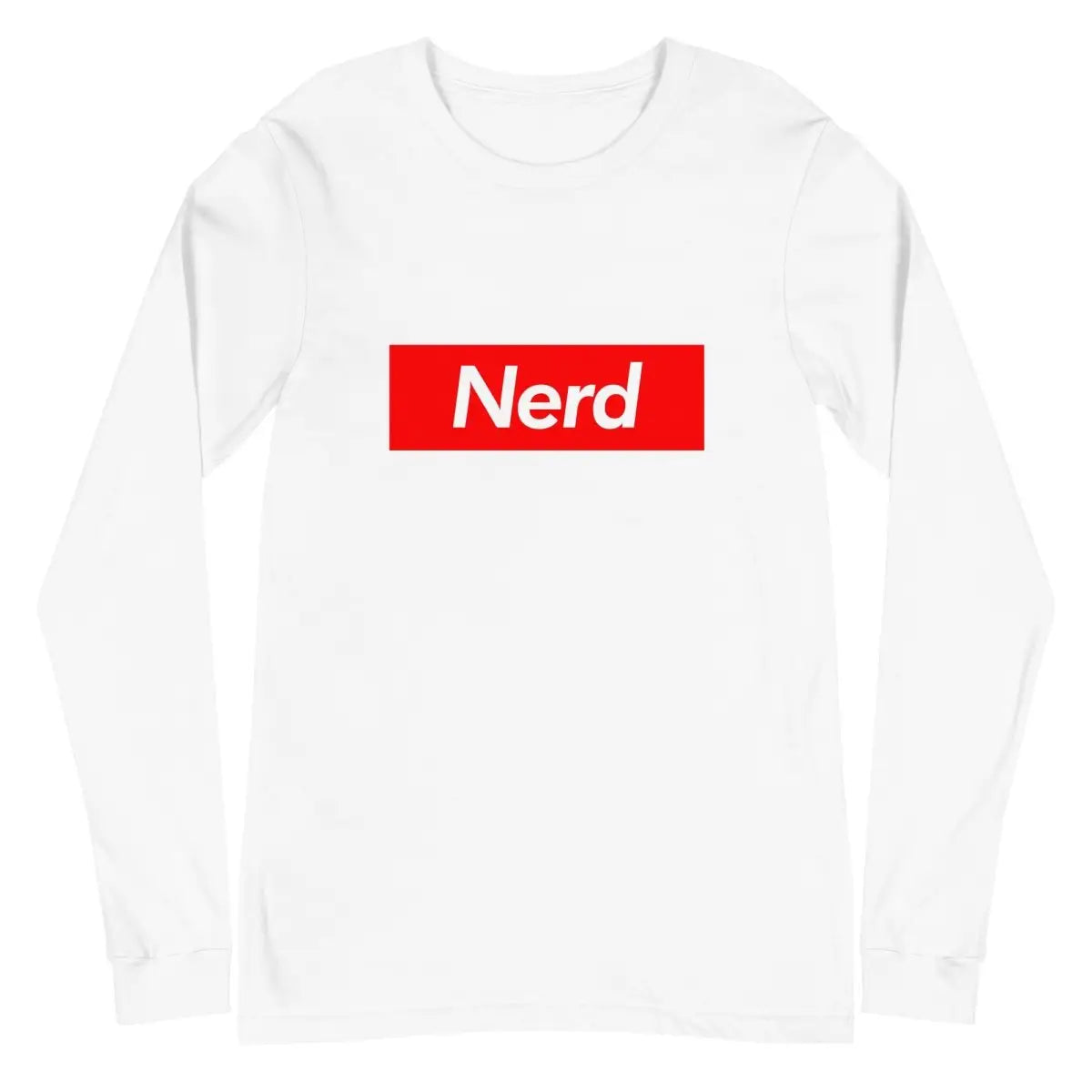 Nerd Sign Long Sleeve T-Shirt (unisex) - White / M