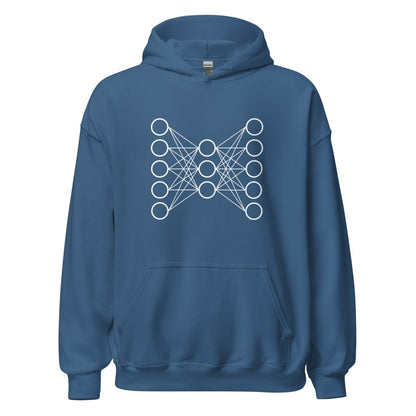 Neural Network Hoodie 9 (unisex) - Indigo Blue - AI Store