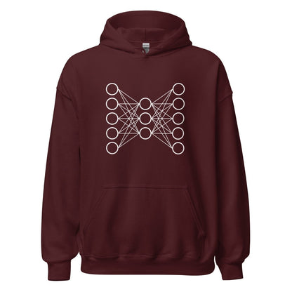 Neural Network Hoodie 9 (unisex) - Maroon - AI Store