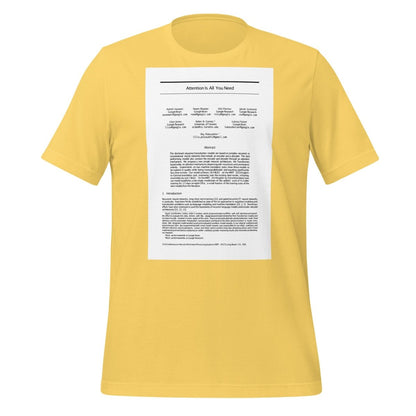 NIPS 2017 Attention is All You Need Paper T-Shirt (unisex) - Yellow - AI Store