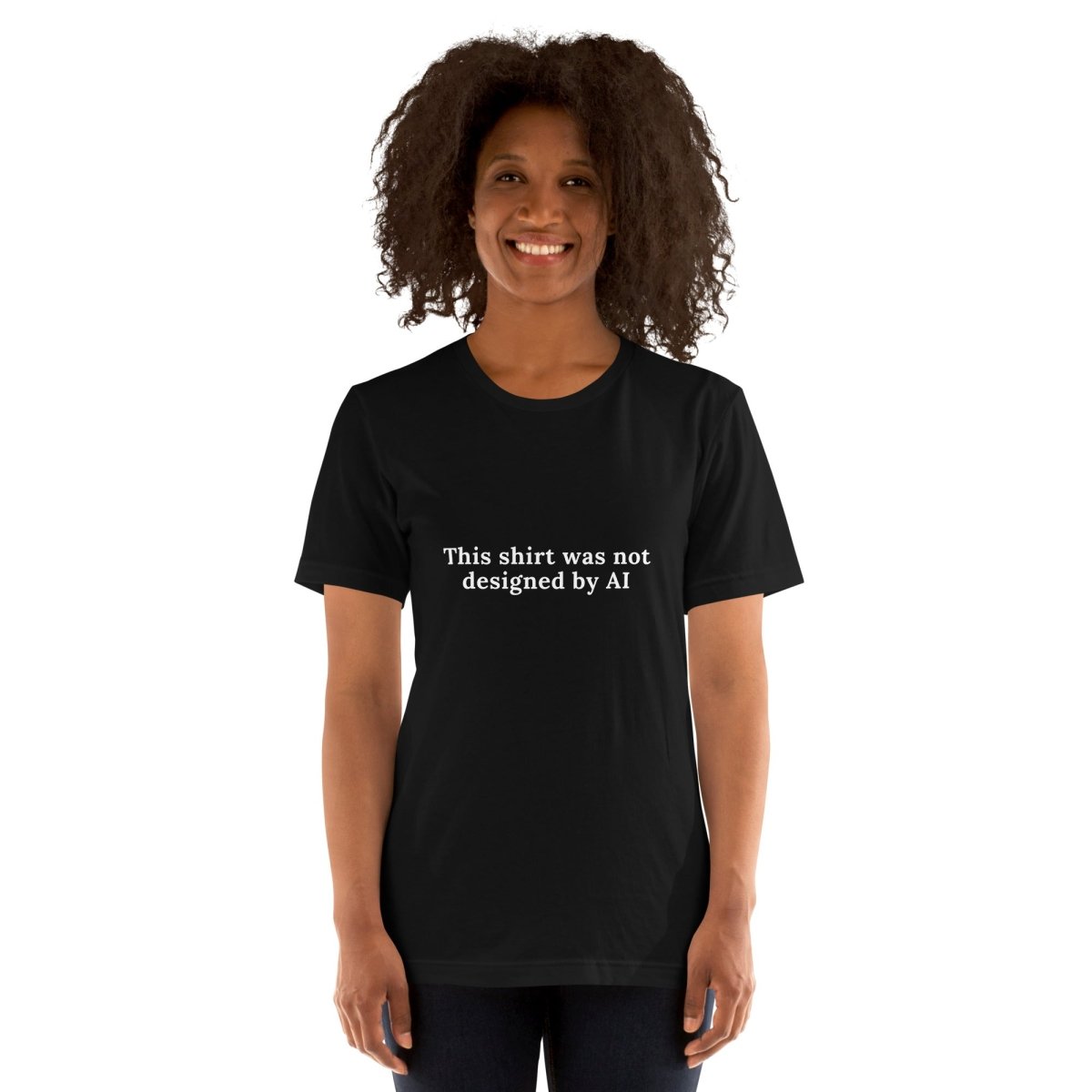 Not Designed by AI T-Shirt (unisex) - Black - AI Store