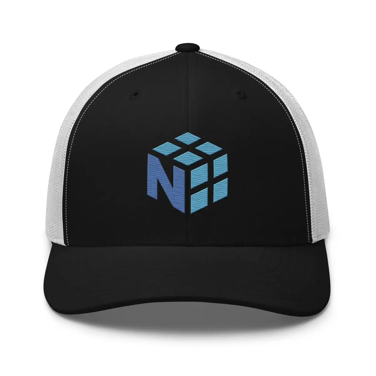 NumPy Icon True-Color Embroidered Trucker Cap - Black/ White