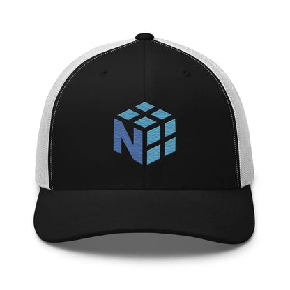 NumPy Icon True-Color Embroidered Trucker Cap - Black/ White