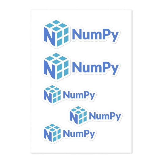 The Numpy Logo Sticker Sheet.