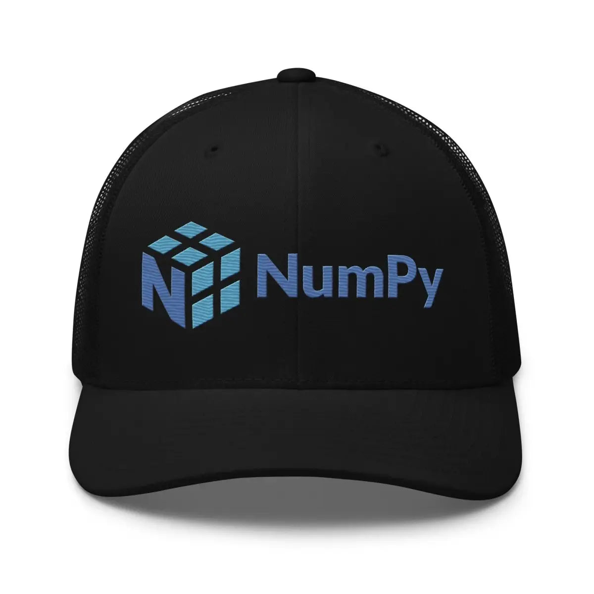 NumPy Logo True-Color Embroidered Trucker Cap - Black