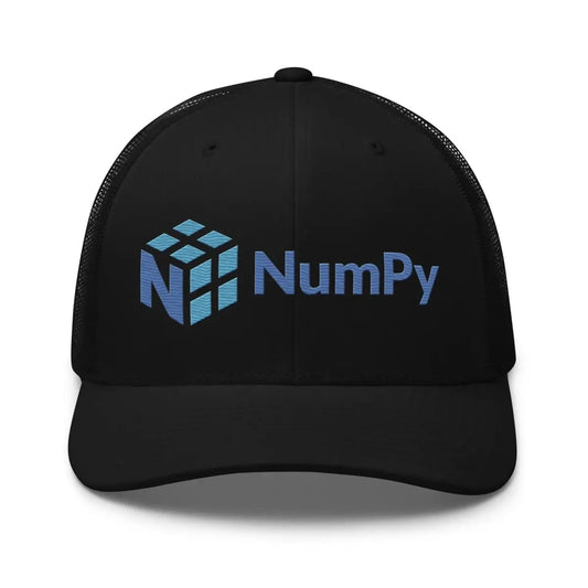 The Numpy Logo True-color Embroidered Trucker Cap Black.