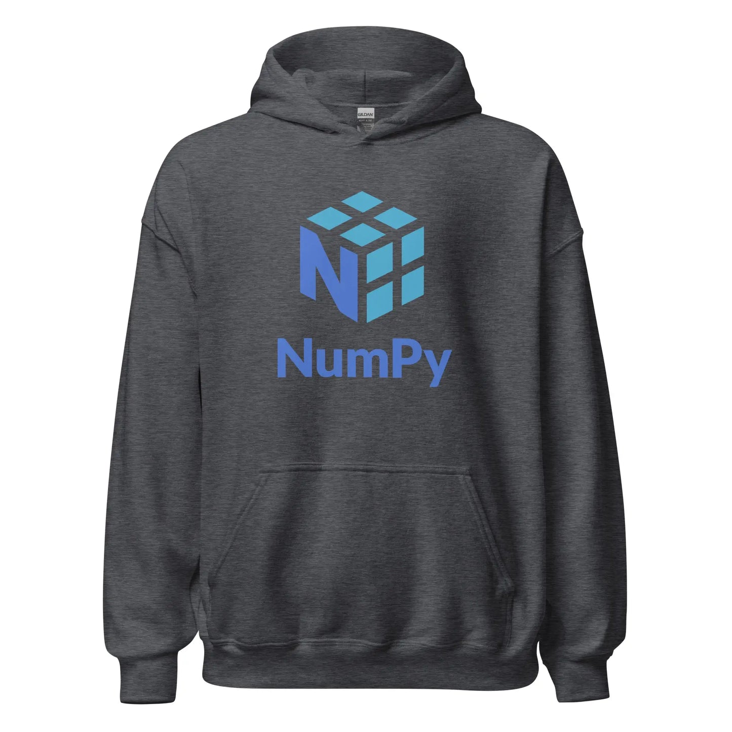 The Numpy Stacked Logo Hoodie (unisex) Dark Heather / m.