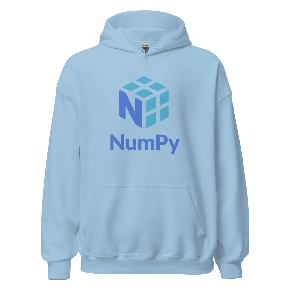 The Numpy Stacked Logo Hoodie (unisex) Light Blue / m.