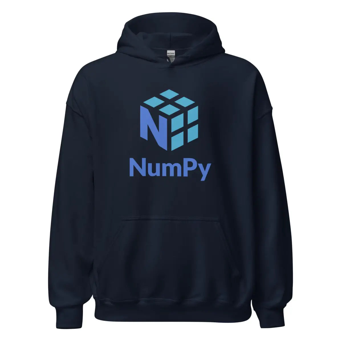 The Numpy Stacked Logo Hoodie (unisex) Navy / m.