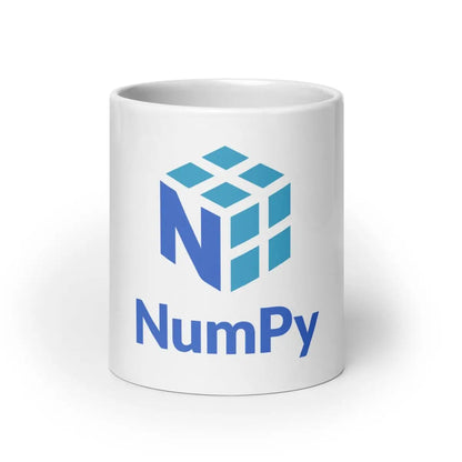 NumPy Stacked Logo White Glossy Mug - 20 oz