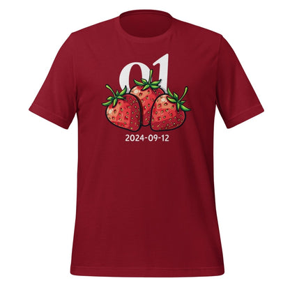 o1 Strawberries 2024 - 09 - 12 T-Shirt (unisex) - Cardinal - AI Store