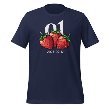 o1 Strawberries 2024 - 09 - 12 T-Shirt (unisex) - Navy - AI Store