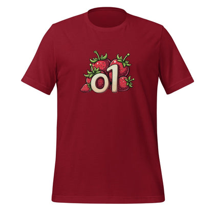 o1 Strawberries T-Shirt 2 (unisex) - Cardinal - AI Store