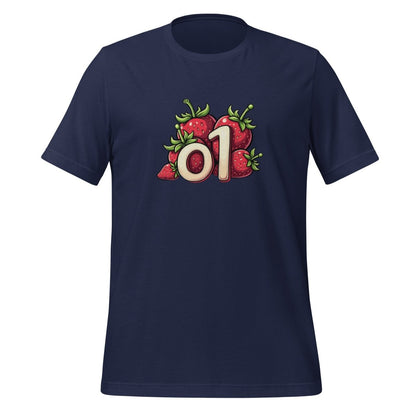 o1 Strawberries T-Shirt 2 (unisex) - Navy - AI Store