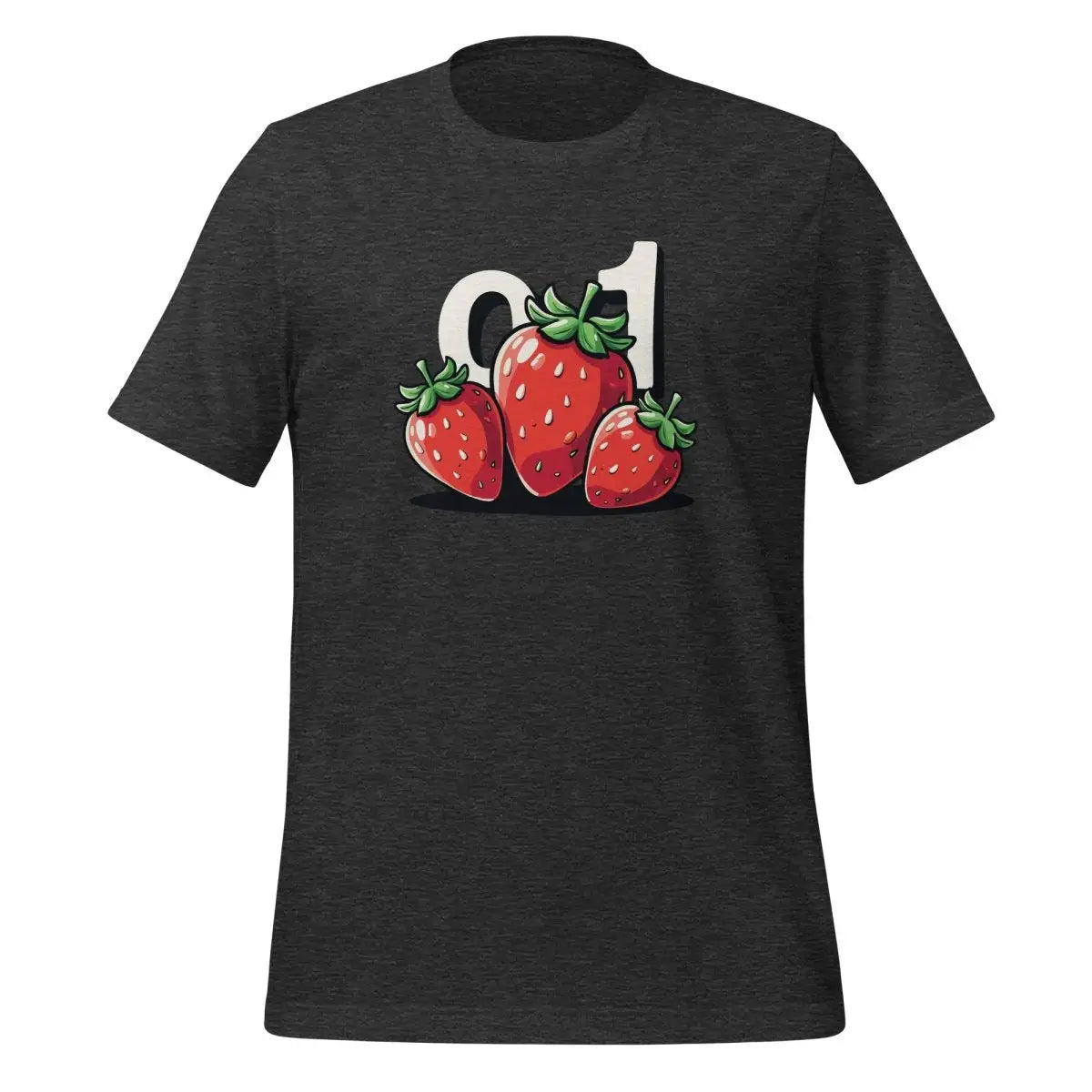 o1 Strawberries T-Shirt (unisex) - Dark Grey Heather / M