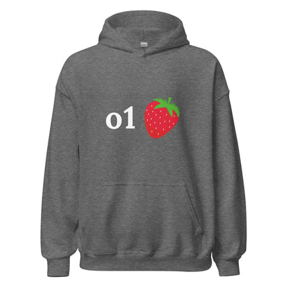 o1 Strawberry Hoodie (unisex) - Graphite Heather / M