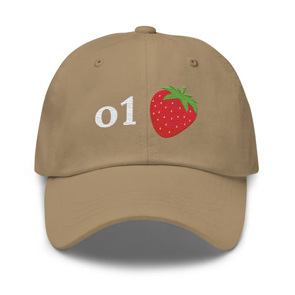 o1 Strawberry True - Color Embroidered Cap - Khaki - AI Store