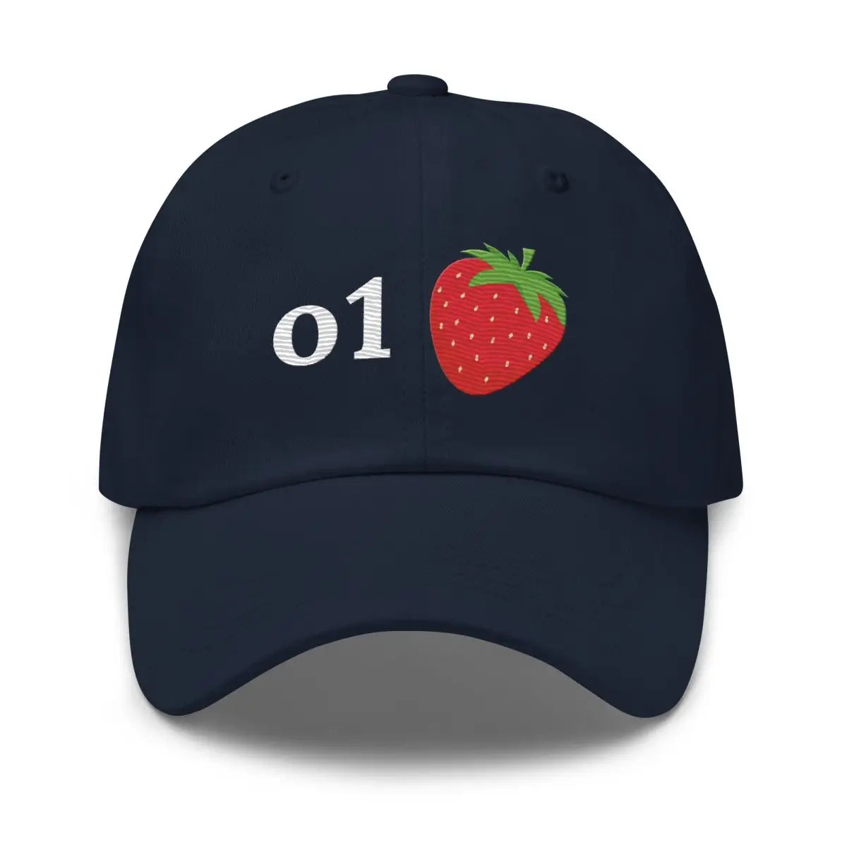 o1 Strawberry True-Color Embroidered Cap - Navy