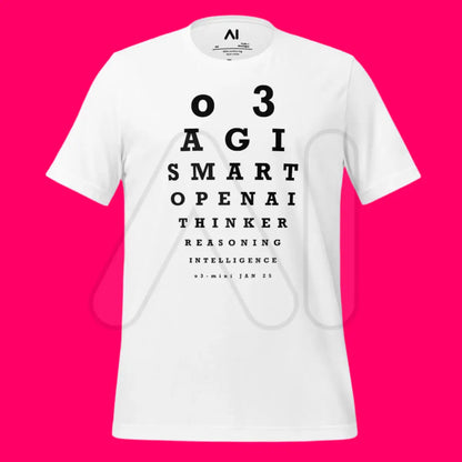 o3 (o3-mini) Eye Sight Test T-Shirt (unisex)