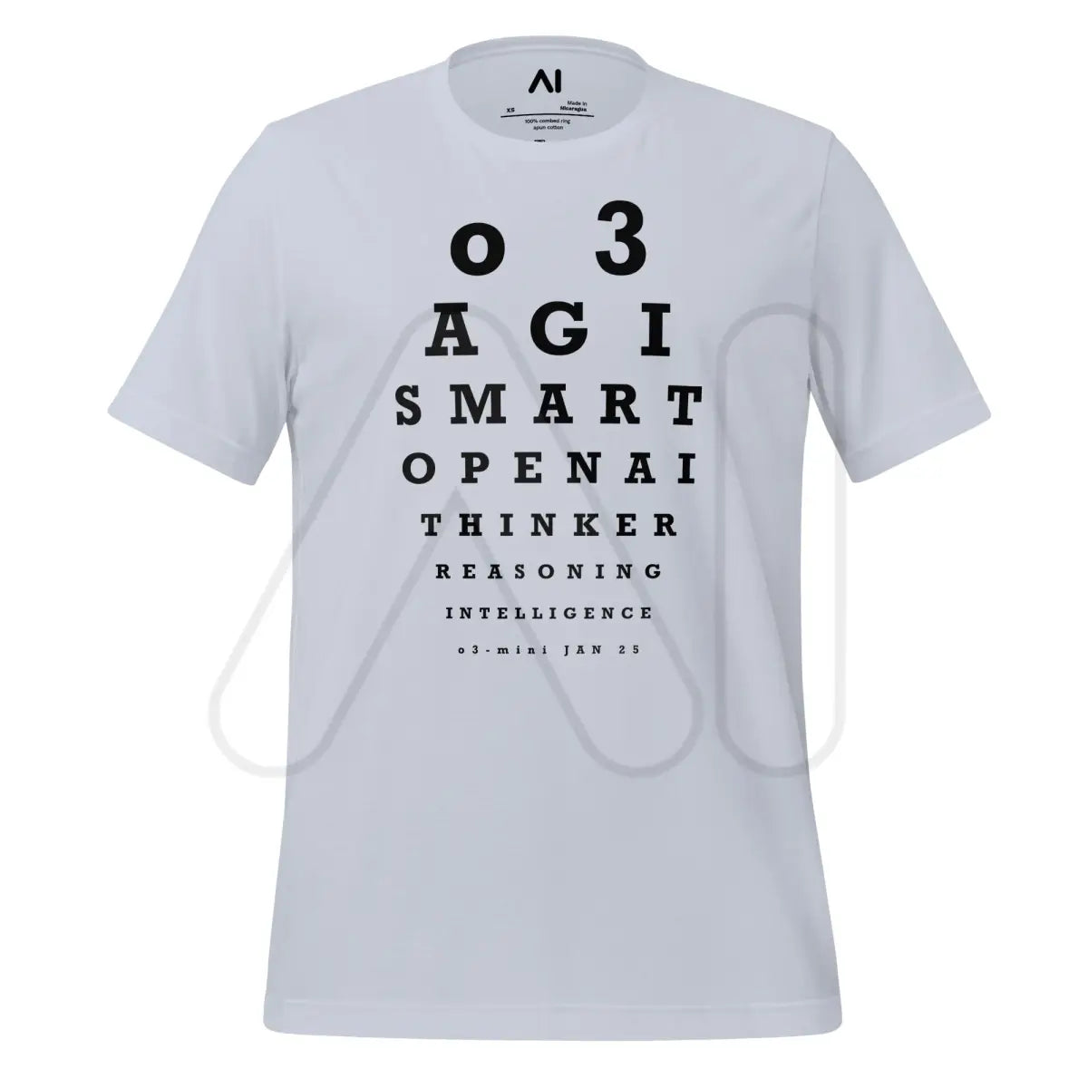 o3 (o3-mini) Eye Sight Test T-Shirt (unisex) - Light Blue / M